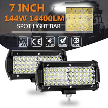 

4 Rows Led Car Lights Hot Sale 7 Inch Strip Light For Work Driving Offroad Boat Car Tractor Truck Lighting 144W
