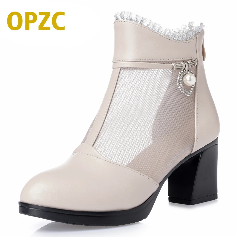 

AIYUQI 2019 women's genuine leather mesh shoes in spring and summer, big size 41 42 Open-toed sandals women High-top sandals