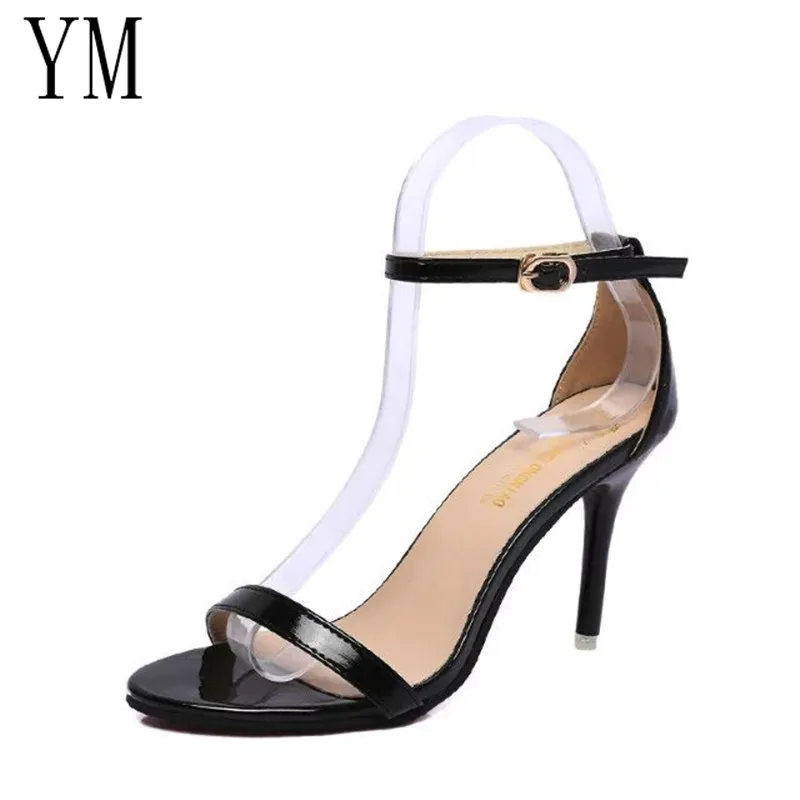High 9CM Thin Heels Women Pumps Ankle Strap Sandals Shoes Woman Ladies Pointed Toe High Heels Dress Party Shoes Big size 34-41