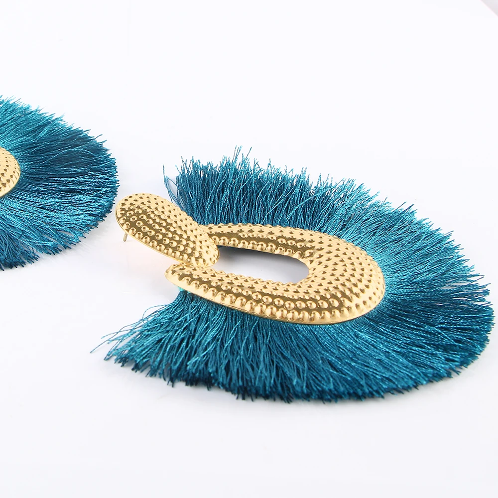1Personality Women Big Tassel Drop Earrings Colorful Bohemia Dangle Earring Fashion Jewelry Ear Drop Special Design Gift CS28