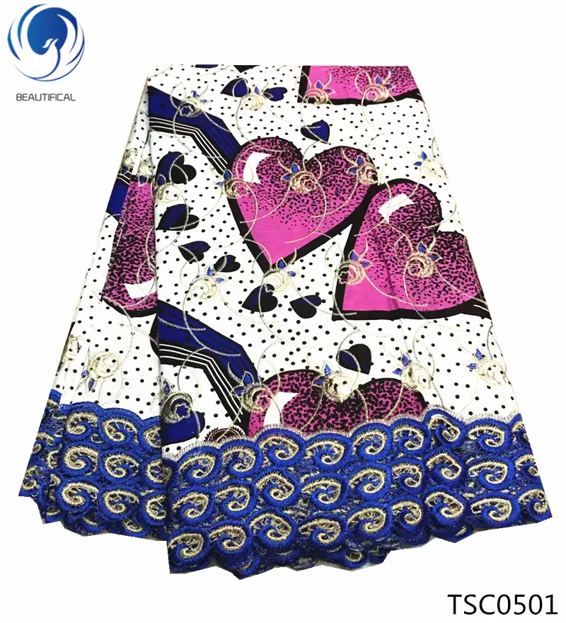 

BEAUTIFICAL wax mix lace fabrics print fabrics with guipure laces french net lace for women 6yards/lot TSC05