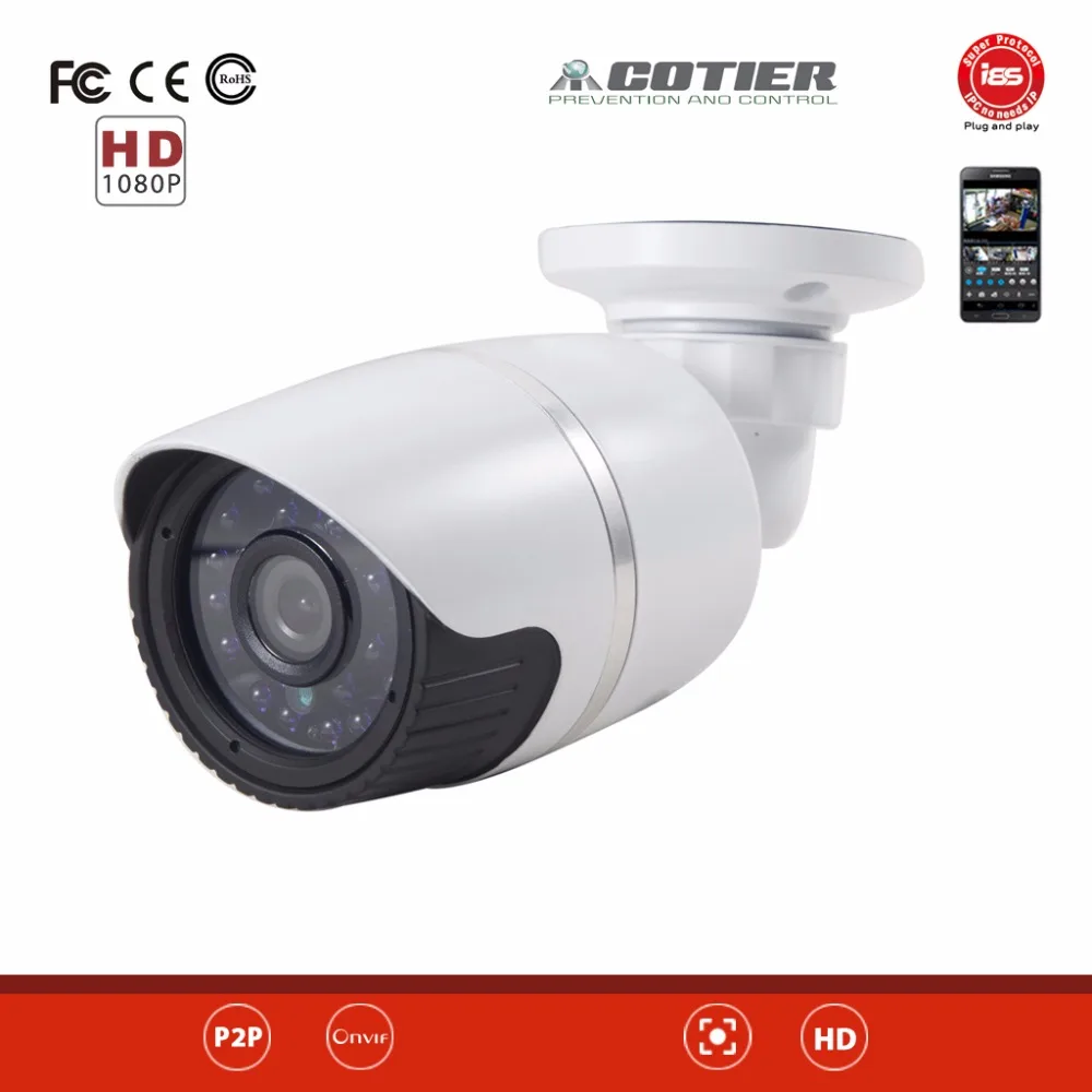 

Cotier IR-Cut IP Bullet Camera 1080P Plug and Play 3.6mm Lens Support Remote Monitoring CCTV Security Camera Outdoor 2MP