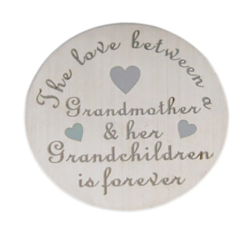 stainless steel 22mm floating pendant 10pcs grandchildren plate for