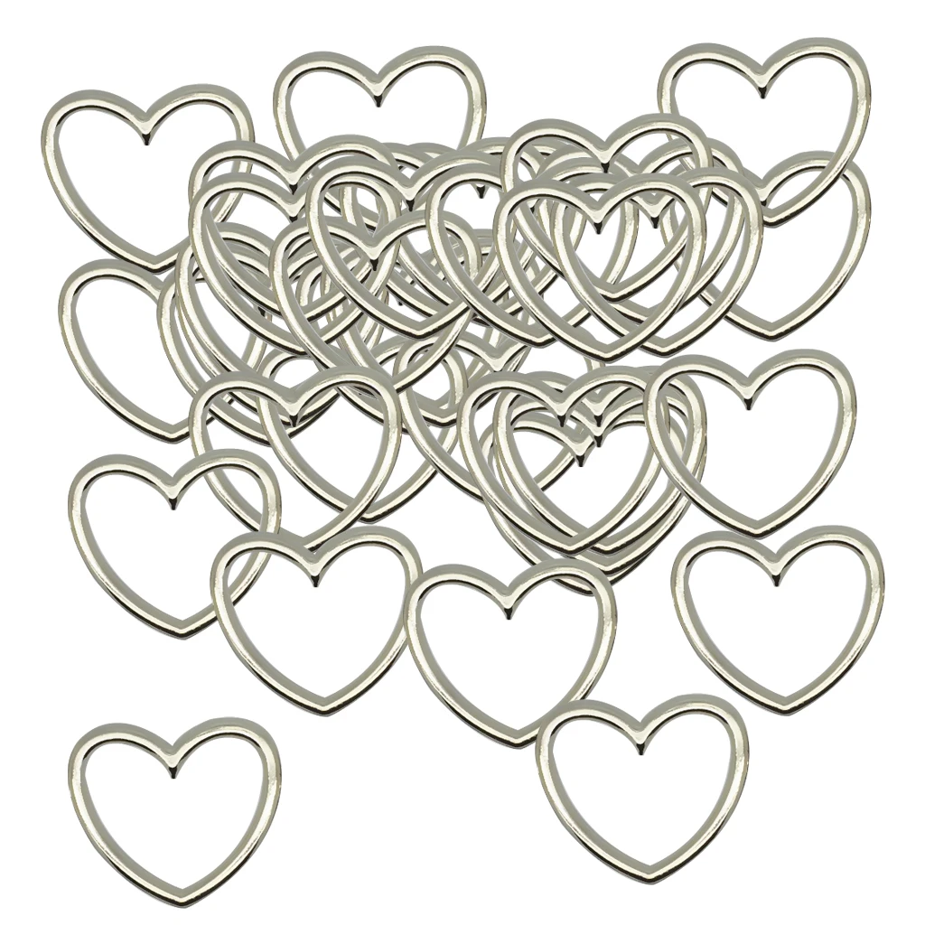 5Pcs Sliver Alloy Heart Circle Rings DIY Charms for Womens Collar Choker Leather Necklace Jewelry Leg Ring Garter Belt Making