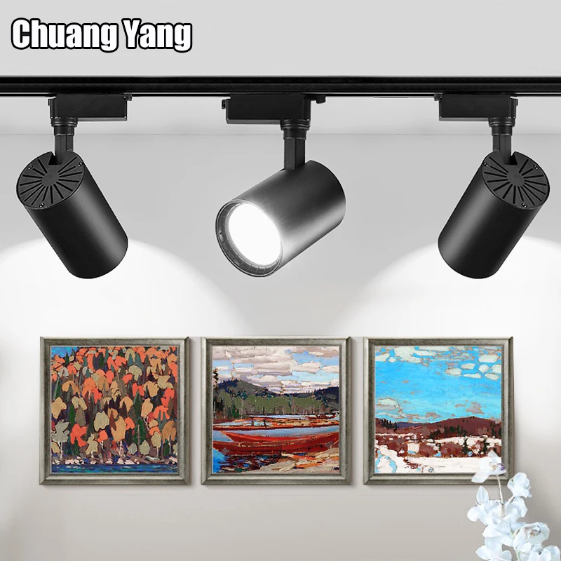 Us 7 17 57 Off Adjustable 12w 20w 30w Cob Led Track Light Spot Light Fixtures Led Lamp Ceiling Mounted Rail Track Lamp Decorative Led Spotlight In