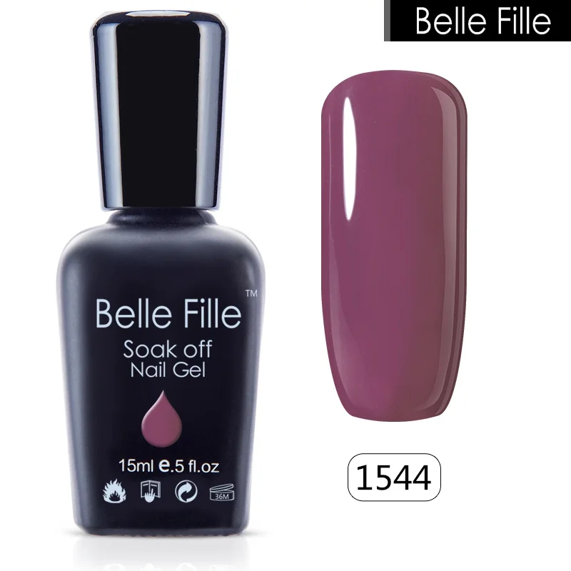 BELLE FILLE 15 мл УФ салон гель лак для ногтей глиттер нетоксичен маникюр постоянный