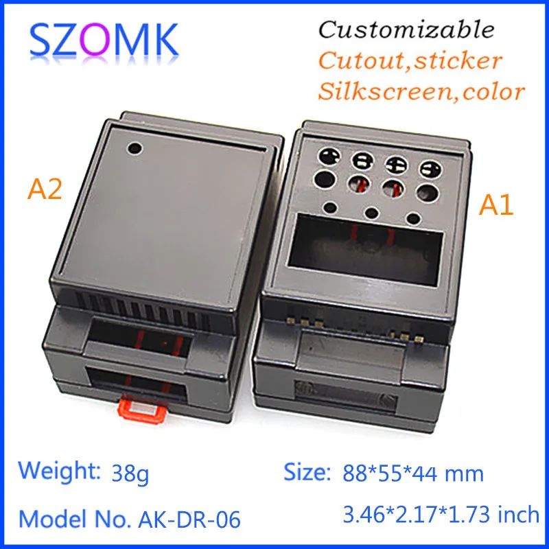 2 шт., din-рейка, корпуса для электронных розеток 88*55*44 мм Пластиковая распределительная коробка для электроники, электроинструмент enclosuure