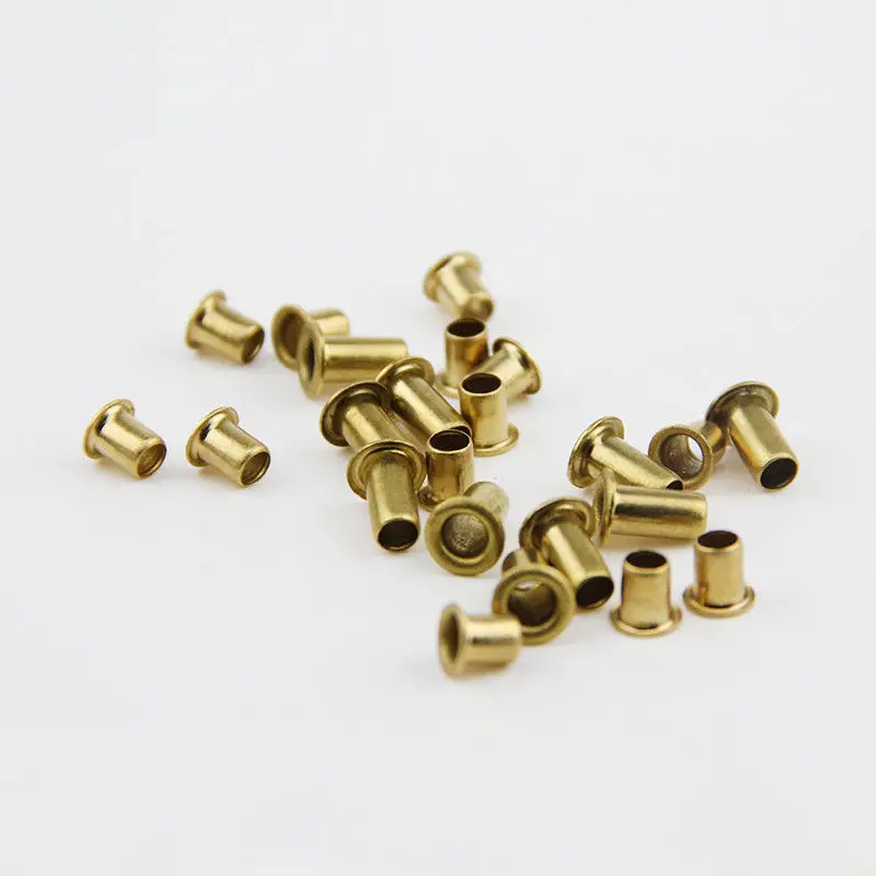 50pcs M4 brass hollow rivets pass through rivet single tube buckle 3mm