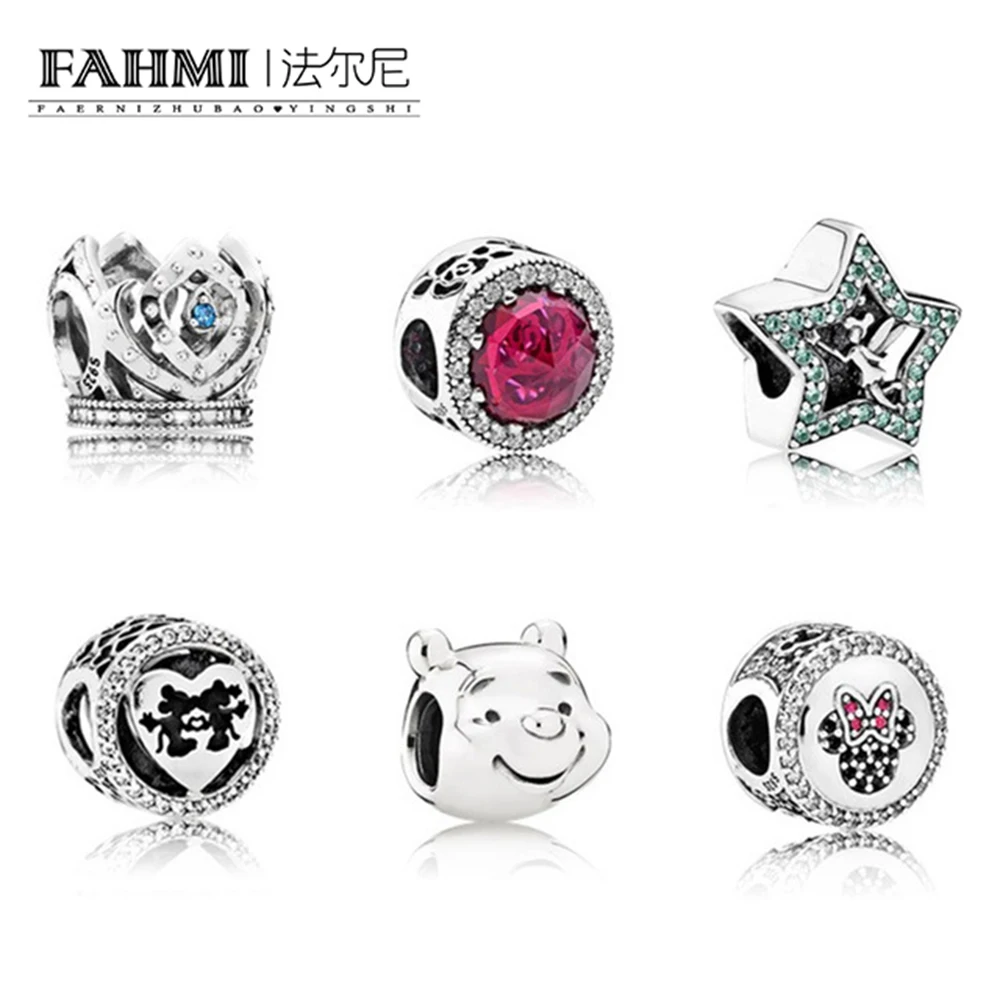 

FAHMI Summer Latest style 100% 925 Sterling Silver Crown Charms For Women Beads Charms For Jewelry Making Five-Pointed Star