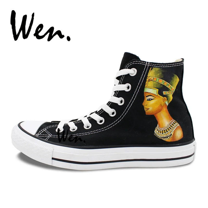 Wen Hand Painted Shoes Design Custom Egyptian Pharaoh Queen Wen Hand Painted Shoes Design Custom Egyptian Pharaoh Queen