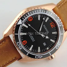 E1247 Parnis 45 мм механический керамический ободок сапфировое стекло Мужские автоматические часы