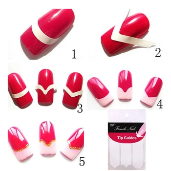 

480PCS Sticker DIY Strips For French Manicure Nail Art Decorations Round Form Fringe Guides Nail Sticker Beauty Water Decals