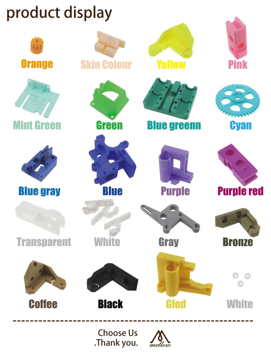 Kit de Peças Colorido Reprap Retrabalho Impressora 3d Pla Necessário Plástico Peças Conjunto Impressas Mendel Frete Grátis i3 5 Computador e Escritório