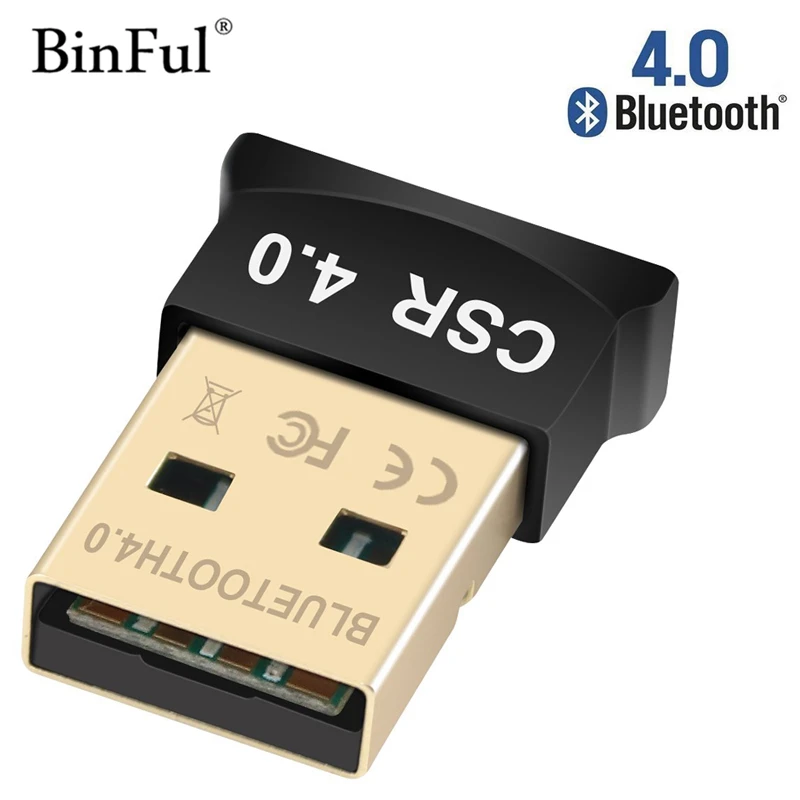 BinFul мини USB Bluetooth адаптер V4.0 CSR двойной режим Bluetooth Dongle 4,0 передатчик для Windows 10, 8, Win 7/Vista/XP 32/64Bit