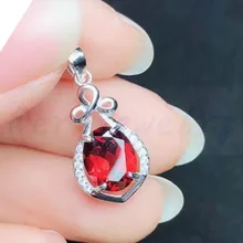 Гранат ожерелье натуральной Гранат 925 серебро 2.8ct gemstone Fine jewelry# BL1892807