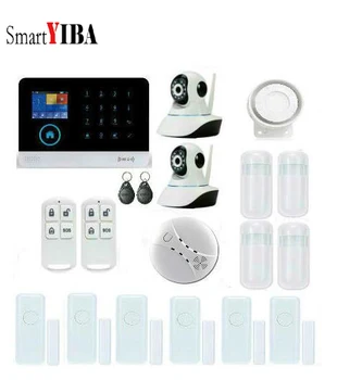 

SmartYIBA Wireles Alarm Smart House Alarm System Smoke Detector WIFI IP Camera Home Security WCDMA 3G LCD Burglar Intruder Alarm