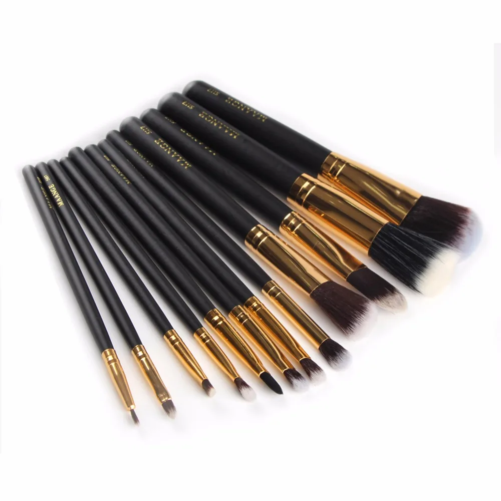 

Professional 12Pcs Makeup Brush Set Foundation Cosmetic Powder Multifunction Toiletry Brushes Make Up Brushing Kits Bag