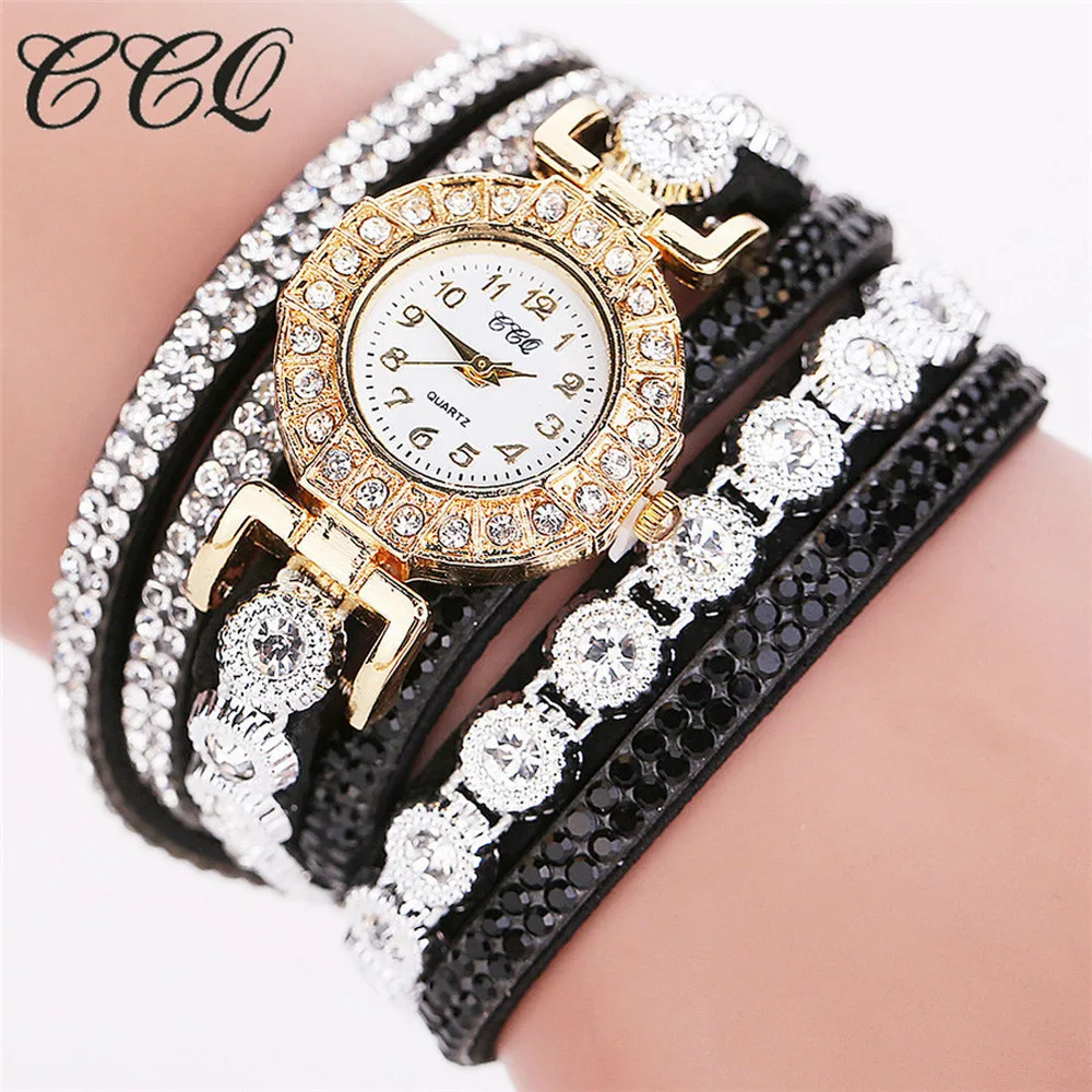 CCQ часы Для женщин браслет наручные женские часы с Стразы Часы Для женщин s Винтаж одежде модные наручные часы Relogio Feminino подарок