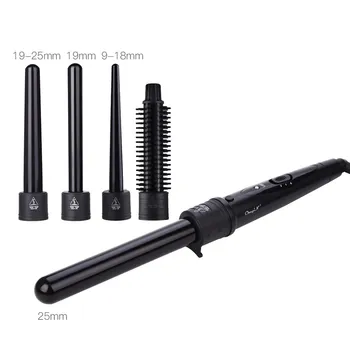 

5 In 1 Hair Curlers Care Styling Curling Wand Interchangeable 5 Parts Clip Hair Curling Iron Tongs Set Roller Hair Styles Tools