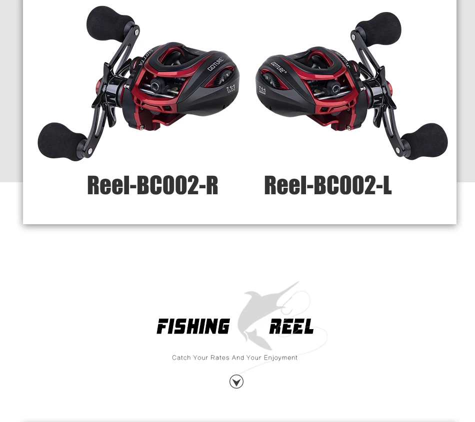 Carretel de Arremesso Carretel de Pesca 7 + 1 Goture Scotta Centrífugo Magnético Freio Duplo 8 kg Max Arraste bb 7.1:1 Alta Velocidade Isca Fundição 5 Cheap Carretilhas de pesca