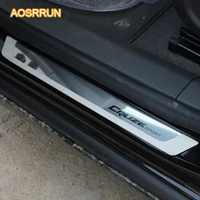 AOSRRUN In Acciaio Inox Sottile Porta Scuff Del Davanzale Piastre di Copertura adesivi PER 2010 2012 2013 2014 Chevrolet cruze Berlina hatchback