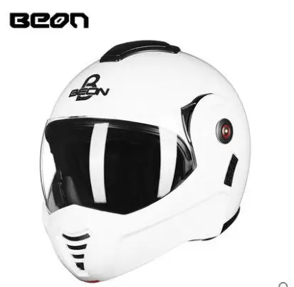 BEON откидной мотоциклетный шлем для мужчин и женщин Модный Полнолицевой модульный шлем - Цвет: white