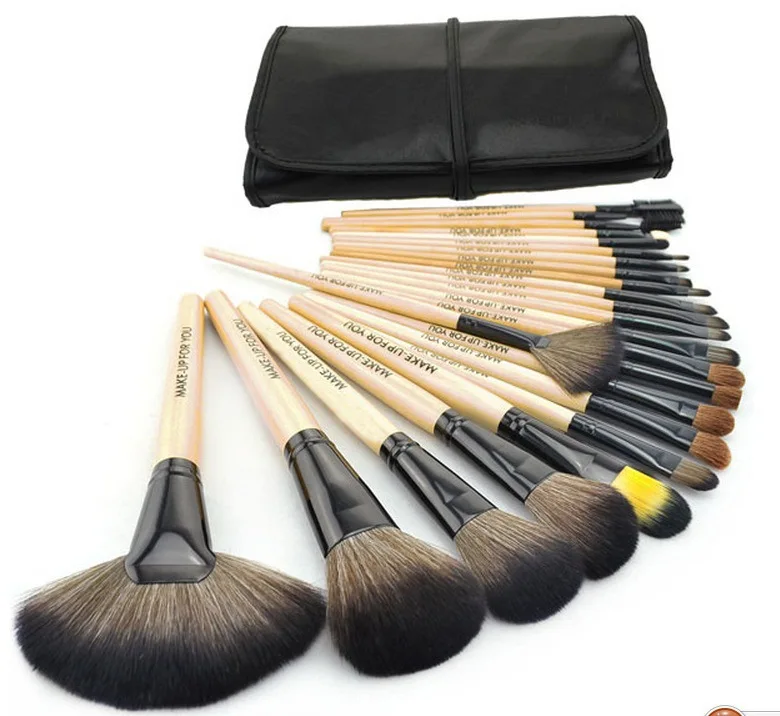 

New Arrival 24 pcs/set Professional Makeup Brush Kit Makeup Brushes Sets Cosmetic Brushes+Good Quality PU Leather Bag