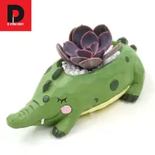 Dehomy Multi-flower Pot Diy Micro-landscape Creative Multi-meat Plant Flower Pots Crocod Doll Office Resin Ornament Flower Pot
