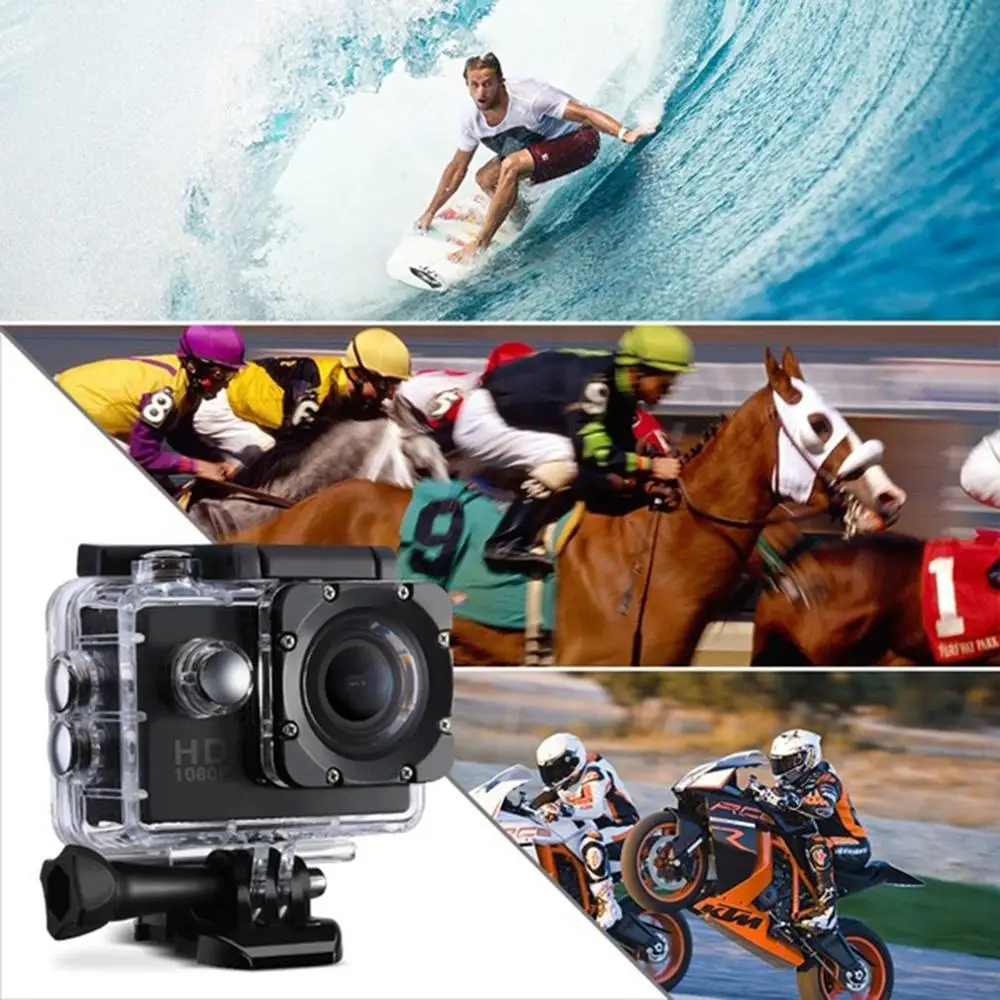 Спортивная камера 1080 P, камера для верховой езды на открытом воздухе, 2,0 дюймов, рекордер для вождения, Экшн-камера для спортивной фотосъемки