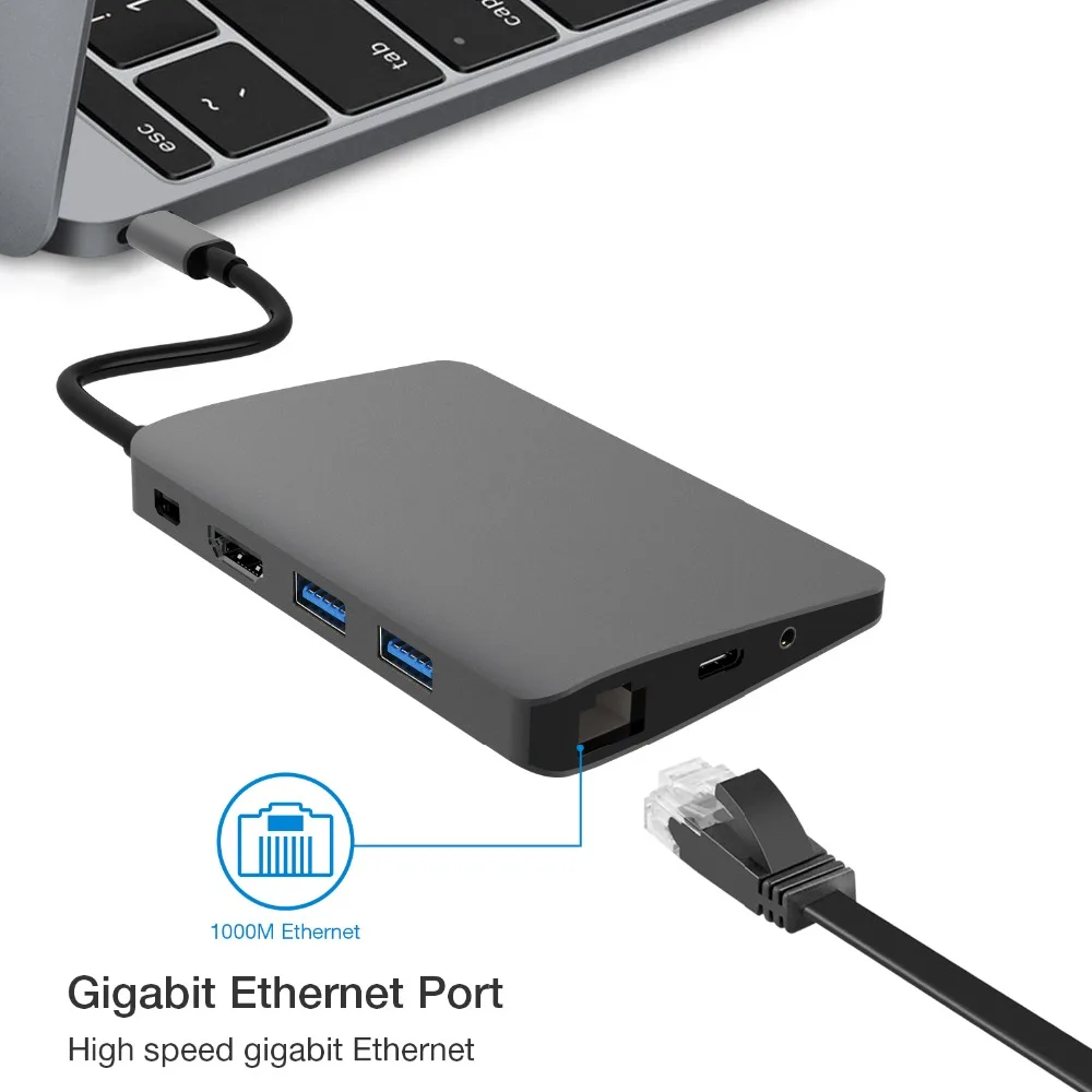Док станция для ноутбука USB C Type док Macbook HDMI Mini DP 4K RJ45 Ethernet 3 0 аудио 5 мм зарядная