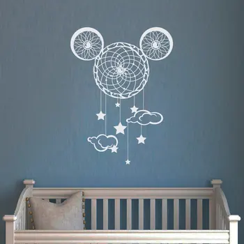 

DreamCatcher Wall Decals Mickey Mouse Vinyl Decal Nursery Dream Catcher Sticker Kids Baby Decoration Sweet Home Bedroom