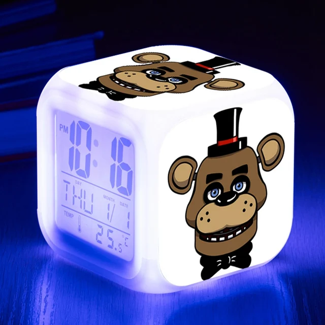 FNAF World Digital Alarm Clock Night Light LED 7 Color Change reloj
