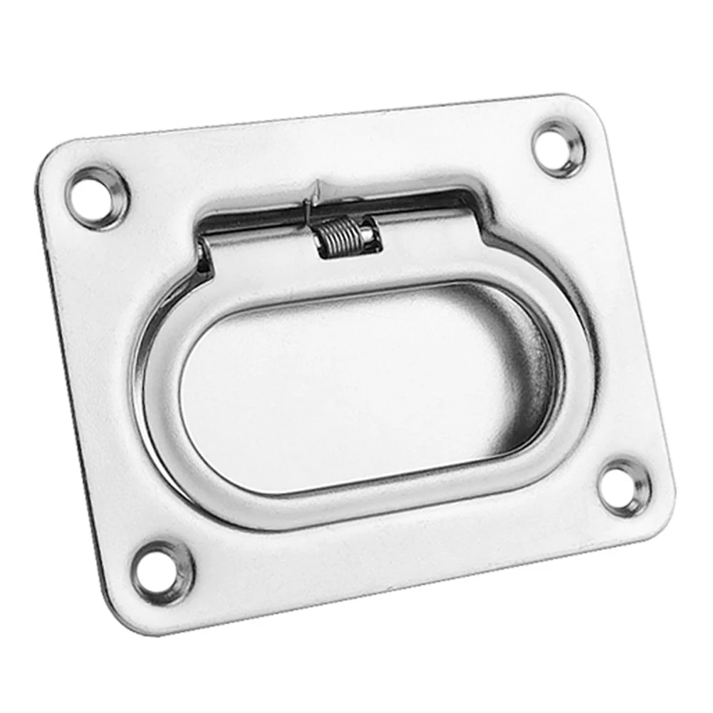 

Hardware Stainless Steel Marine Locker Durable Flush Boat Spring Silver Recessed Hatch Pull Ring Handle Fitting Lift Cabinet