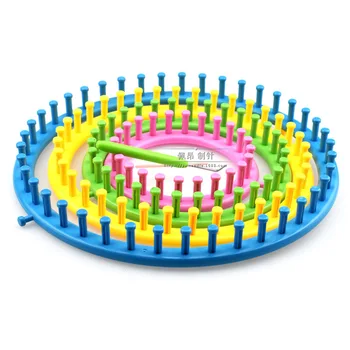 

Wool Hat Knitting Tool Round Plastic Knitting Looms, Set of 4 with 14/19/24/29 Cm Sizes Includes 1 Yarn Needle Pick Random Color