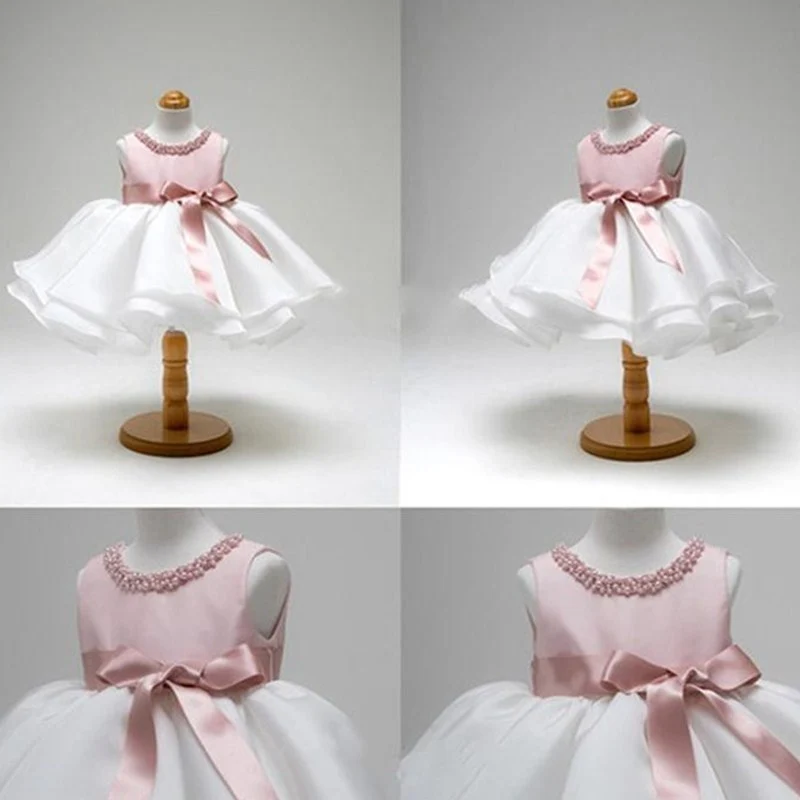 Милое розовое платье принцессы для малышей; платье на крестины для первого дня рождения; Одежда для маленьких девочек; бальное платье для малышей; vestido infantil