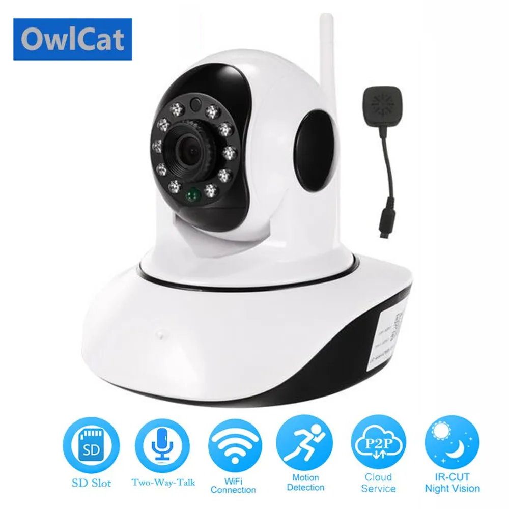 

OwlCat HD 1080P Wireless IP Camera Security CCTV Network Wifi Camera Temperature humidity sensor Miscro SD Card Slot Max 128G