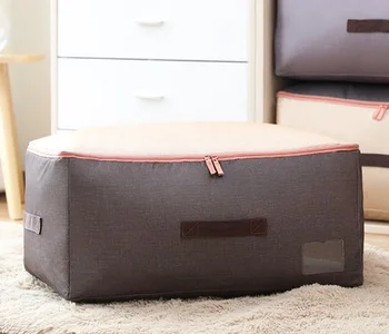 

[DROPSHIPPING AVAILABLE] Thickening linen quilt storage bag Large quilt bags water wash clothes quilt finishing bags