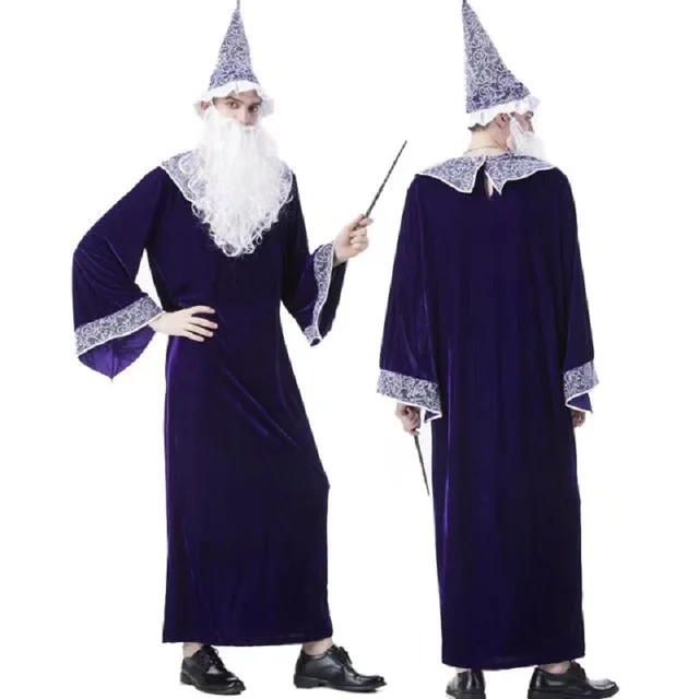 2017 Wizard Robe Long Maxi Dress Demon Magician Cosplay Uniforms Female