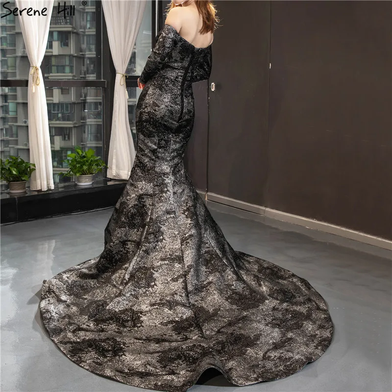 Black Silver Mermaid Long Sleeves Wedding Dresses 2020 Off