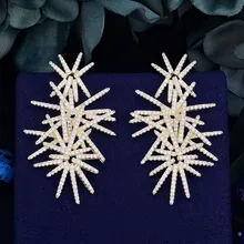 GODKI Fuegos Artificiales de Lujo Del Banquete de Boda de Moda Cubic Zirconia Pendiente de Gota de La Joyería de La Manera para Las Mujeres