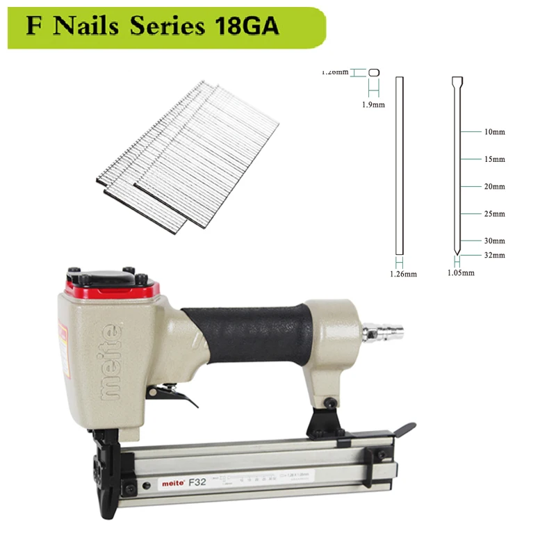 Meite F32 brad nailer 18GA мощный инструмент пневматический пистолет Brad Nailer для шкафа Jun.14