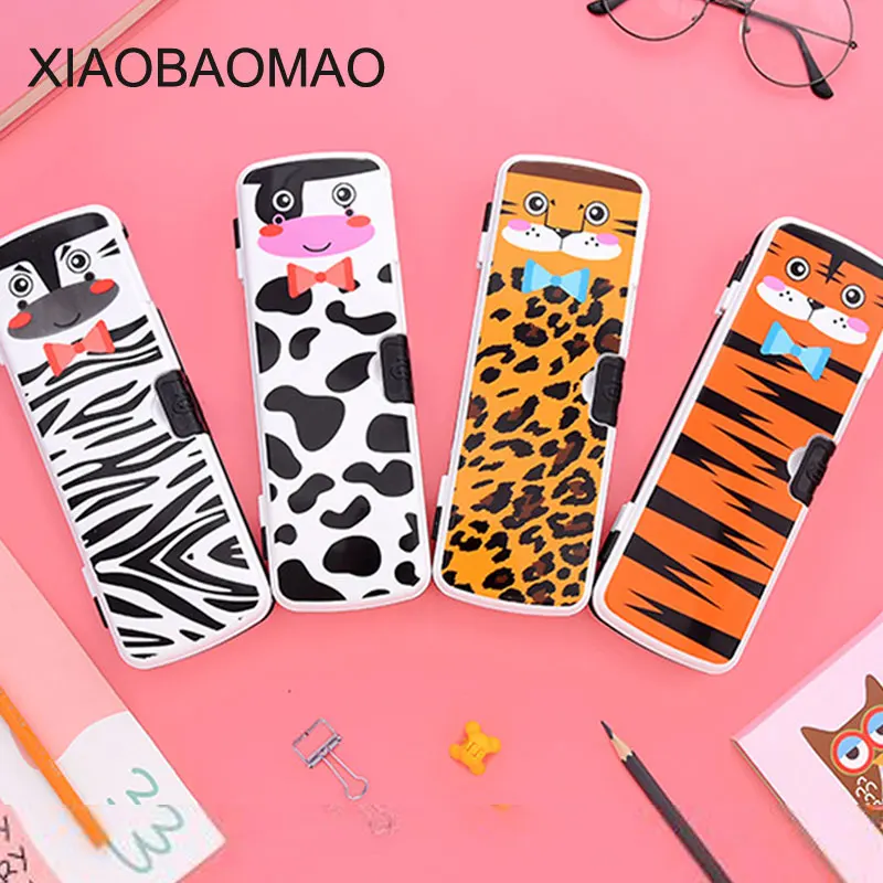 

Cute Animal pencil case school Pencil Box Double-layer high-capacity pencil box for boys Student multifunctional Pen Bag School