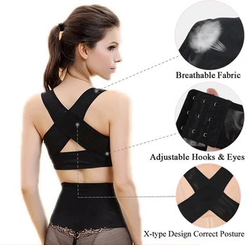 

Women Posture Corrector Beige Back Chest Support Belt Orthotics Posture Correction Brace Rectify Corset Lift Tool Body Shaper