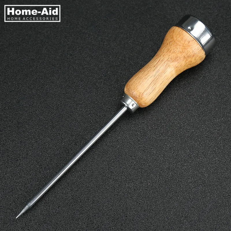 

Good Quality Stainless Steel Ice Pick Crusher Punch with Wooden Handle Kitchen Bar Icing Tools