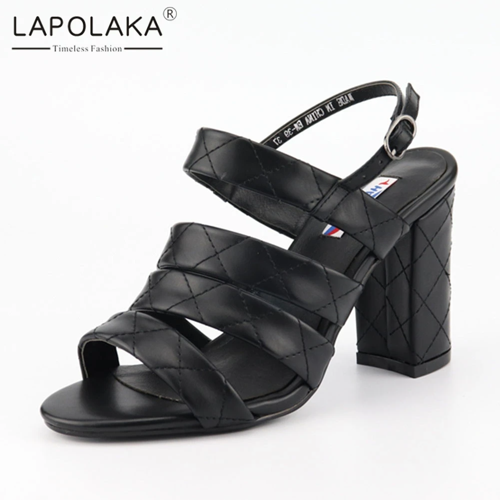 

Lapolaka Brand New Plus Size 33-46 Ladies High Heels Women Shoes Woman Casual Party Office Summer Sandals Female Footwear
