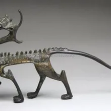 Редкие ОТЛИЧНО Китайский бронзовый резные удачи дракона фигурка