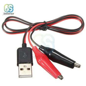 

Alligator Test Clips Clamp to USB Male Adapter Cable Connector Power Supply Adapter Wire 60cm