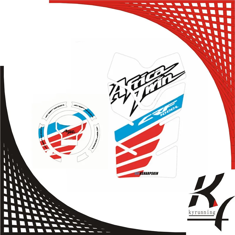 KYRUNNING для HONDA Africa Twin CRF1000L CRF1000 F CRF 1000L 2016-2018 3D Бак Газовая крышка Накладка