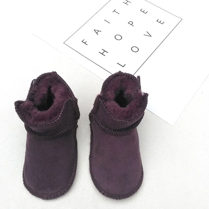 

Boys and girls Australian style 0-1 years old toddler snow boots real sheepskin soft shoes winter warm shoes high quality IVG