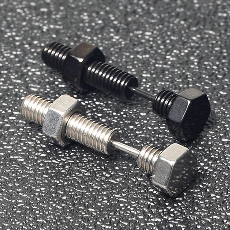 NEW 1PC Punk Nail Screw Ear Stud Earring Unisex Ear Piercing Jewelry Fashion Black White Color Stainless Screw Stud Earring Gift